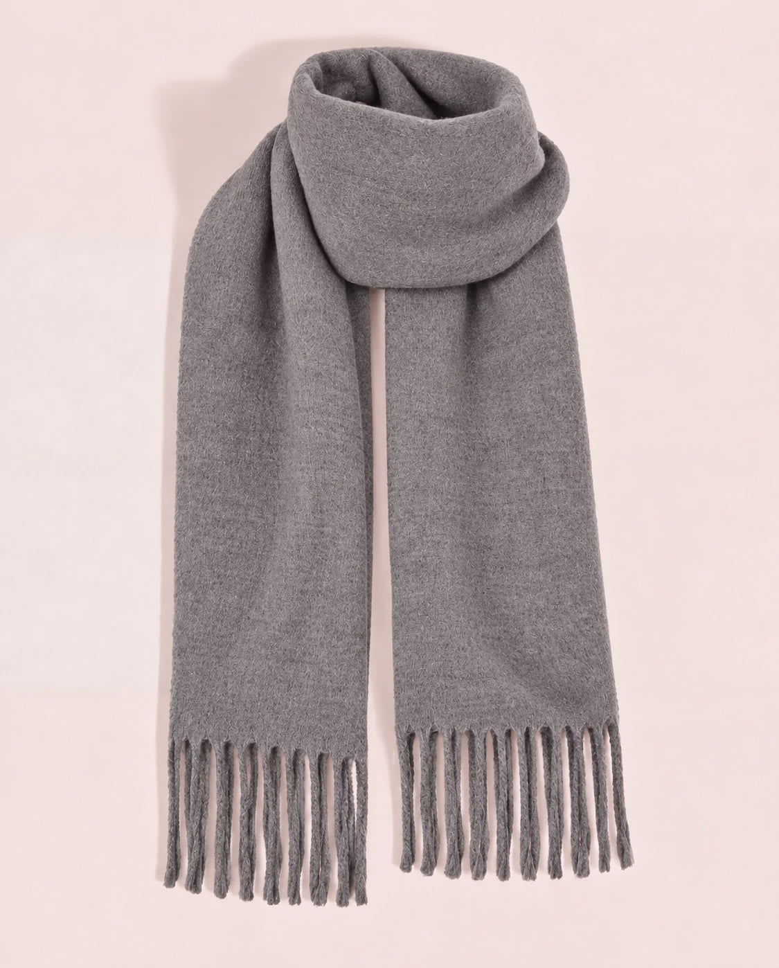 Grey $|& Fame Accessories Solid Scarf - Hanger Detail