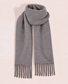 Grey $|& Fame Accessories Solid Scarf - Hanger Detail