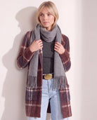 Grey $|& Fame Accessories Solid Scarf - SOF Front