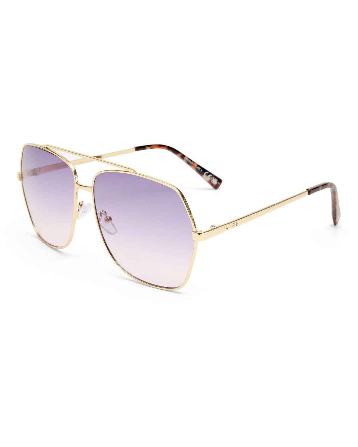 Gold/Cookie Tort $|& AIRE Celestine Sunglasses - Hanger Front