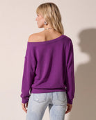 Amethyst $|& SEAS Brooksville One Shoulder Sweatshirt - SOF Back