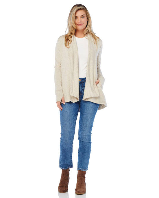 Marble $|& W. by Wantable Open Front Pocket Cardigan - SOF Full Front