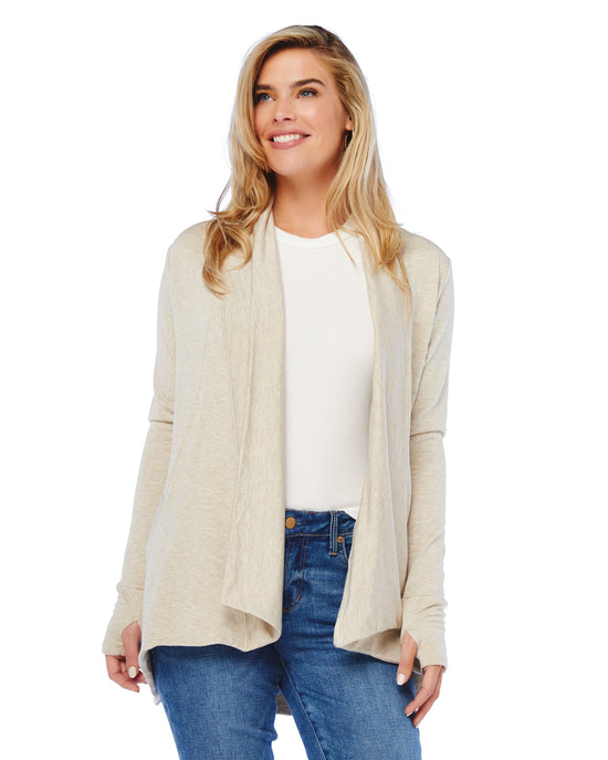 Marble $|& W. by Wantable Open Front Pocket Cardigan - SOF Front