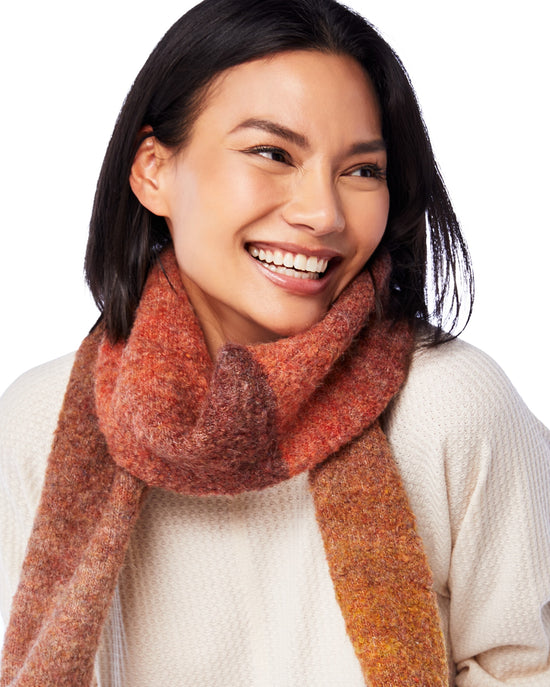 Rust Mix 5 $|& CC Beanie Multi Colored Mohair Oblong Scarf - SOF Detail