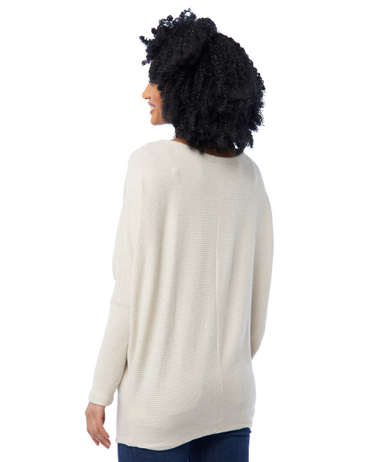 Oatmeal $|& W. by Wantable Brushed Ribbed Intermingle Dolman Top - SOF Back