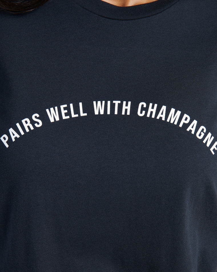 Black $|& Lulusimon Pairs Well With Champagne Vintage Tee - SOF Detail
