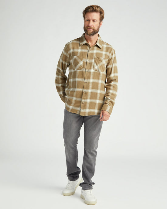 Olive/Ivory Plaid $|& Thread & Supply Ansel Shirt - SOF Full Front