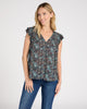 Giselle Printed Short Sleeve Woven Top
