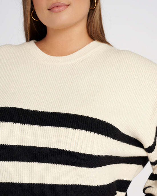 Valet Stripe $|& DEX Crew Neck Stripe Sweater - SOF Detail