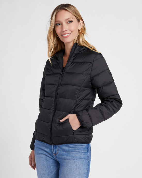 Black $|& b.young Belena Puff Jacket - SOF Front