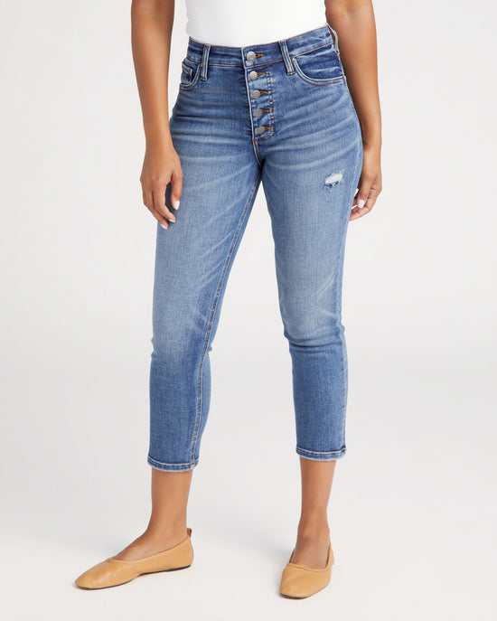 Fire Blue $|& Kut From The Kloth Rachael High Rise Fab Ab Mom Jean - SOF Front