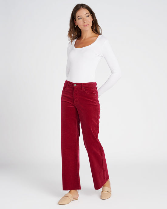 Ruby $|& Kut From The Kloth Jean High Rise Fab Ab Corduroy Wide Leg - SOF Full Front