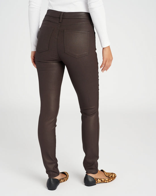 Chocolate $|& Kut From The Kloth Mia High Rise Fab Ab Coated Skinny - SOF Back