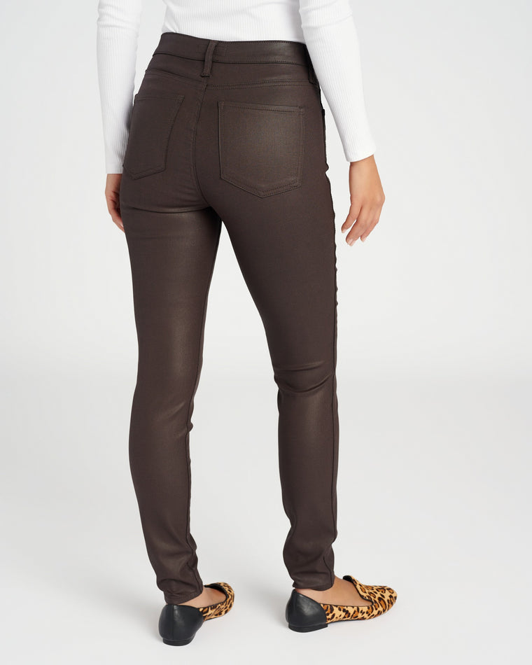 Chocolate $|& Kut From The Kloth Mia High Rise Fab Ab Coated Skinny - SOF Back