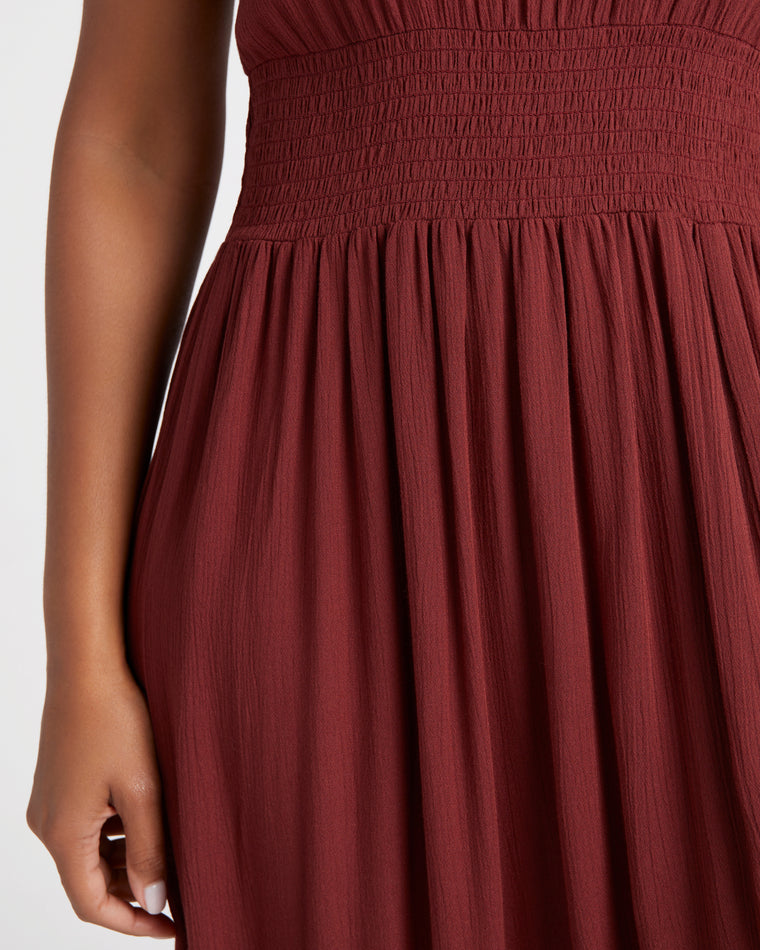 Terracotta $|& DEX Short Sleeve Knit Dress - SOF Detail