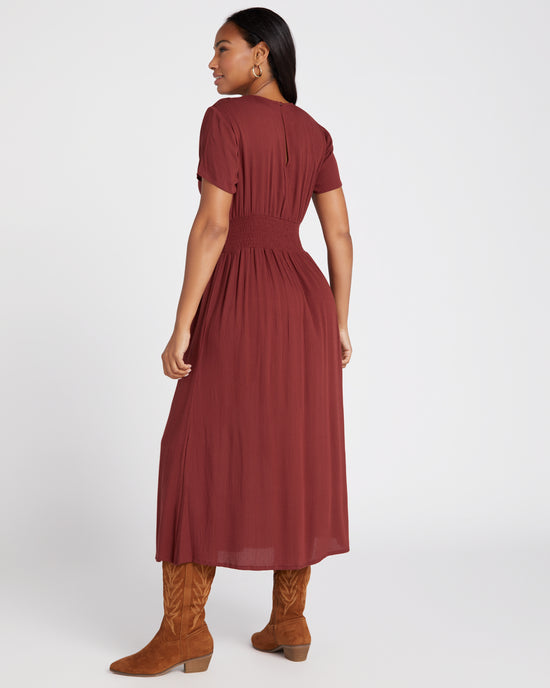 Terracotta $|& DEX Short Sleeve Knit Dress - SOF Back
