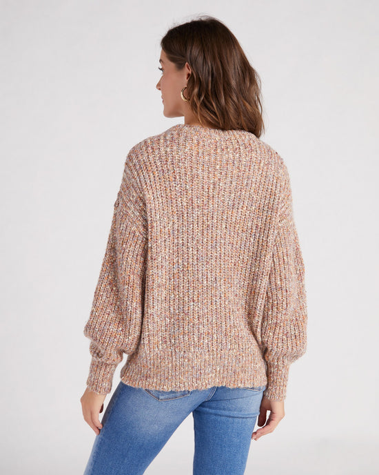 Pink $|& Apricot Textured Flecked Ribbed Sweater - SOF Back