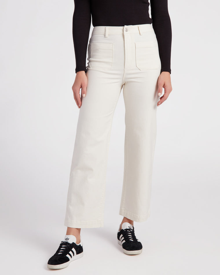 Sandstone Ivory $|& Z Supply Esder Twill Patch Pocket Pant - SOF Front
