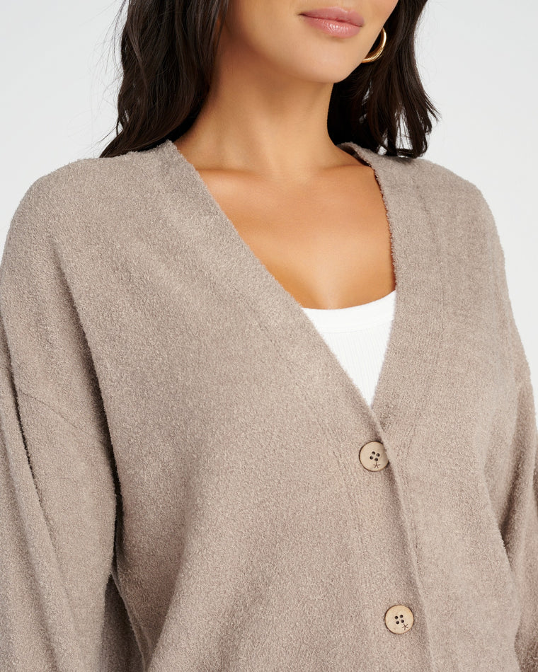 Beach Rock $|& Barefoot Dreams Cable Button Cardigan - SOF Detail