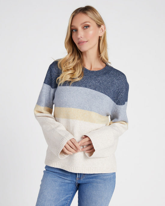 Blue Stone $|& Z Supply Sawyer Stripe Pullover Sweater - SOF Front