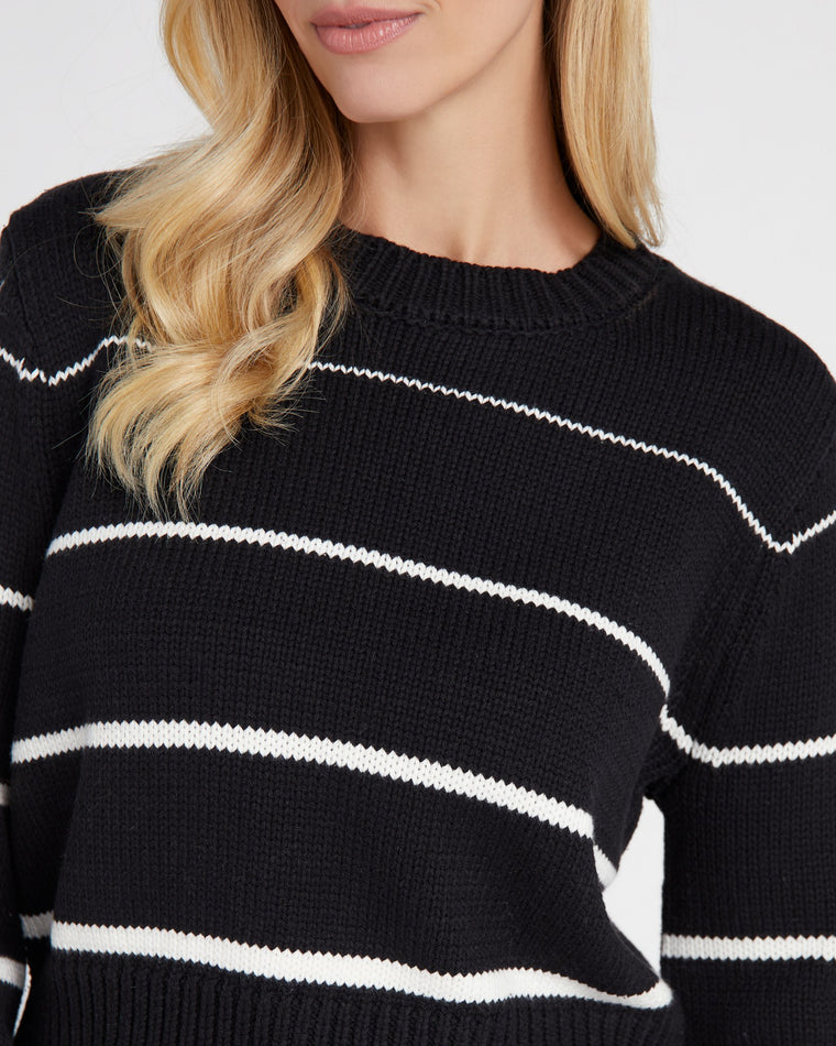 Black $|& Z Supply Milan Stripe Sweater - SOF Detail
