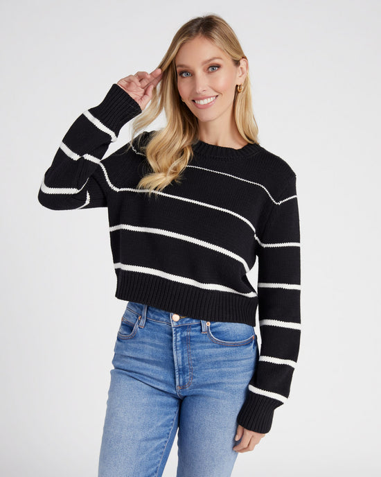 Black $|& Z Supply Milan Stripe Sweater - SOF Front
