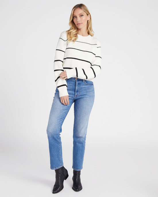 Natural $|& Z Supply Milan Stripe Sweater - SOF Full Front