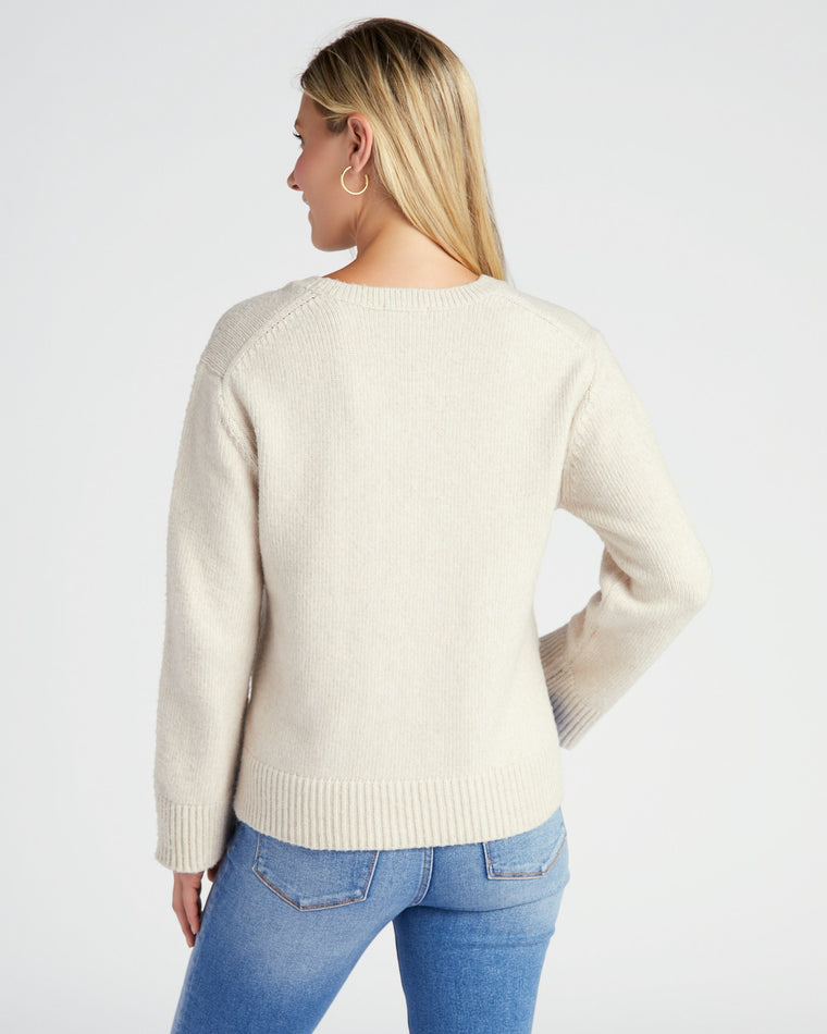 Light Oatmeal Heather $|& Z Supply Serene Amour Sweater - SOF Back