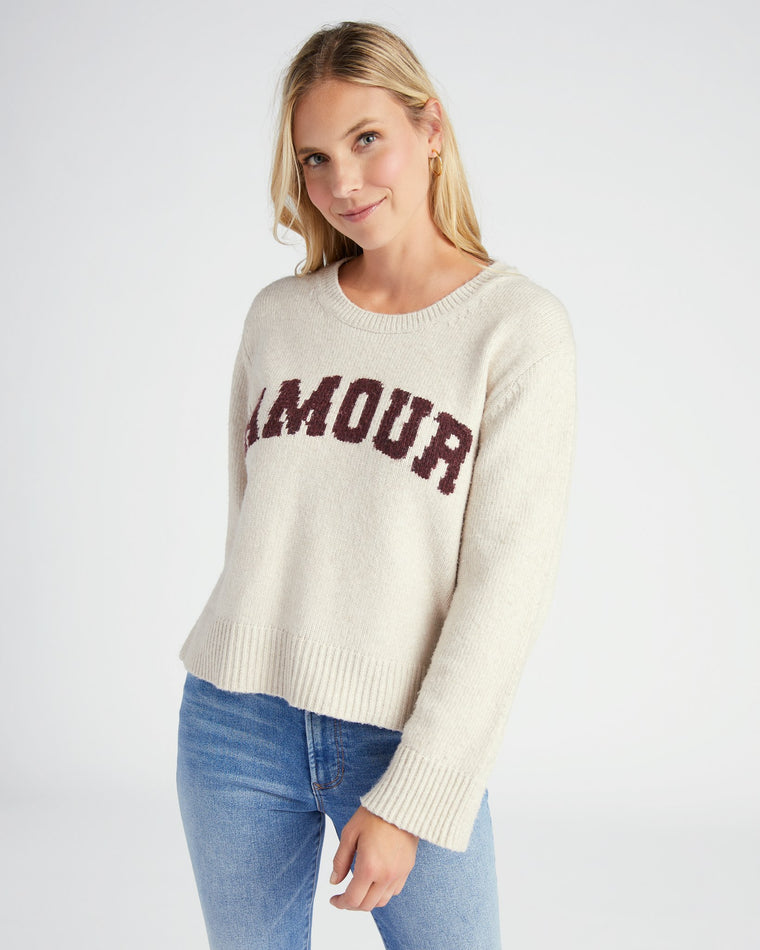 Light Oatmeal Heather $|& Z Supply Serene Amour Sweater - SOF Front