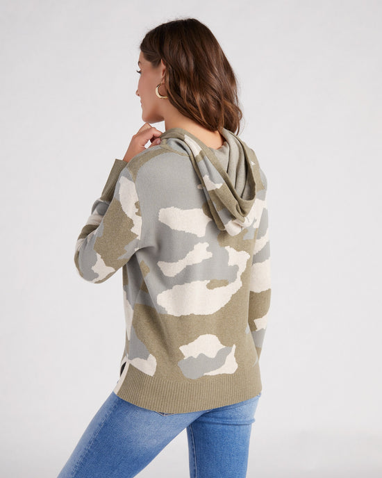 Heather Forest $|& Tribal Long Sleeve Camo Hoodie Sweater - SOF Back