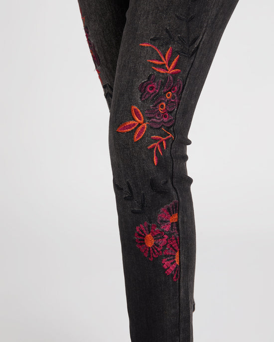 Dusty Black $|& Tribal Audrey Embroidered Slim Ankle - SOF Detail