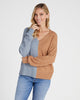 Long Sleeve Colorblock V-Neck Sweater