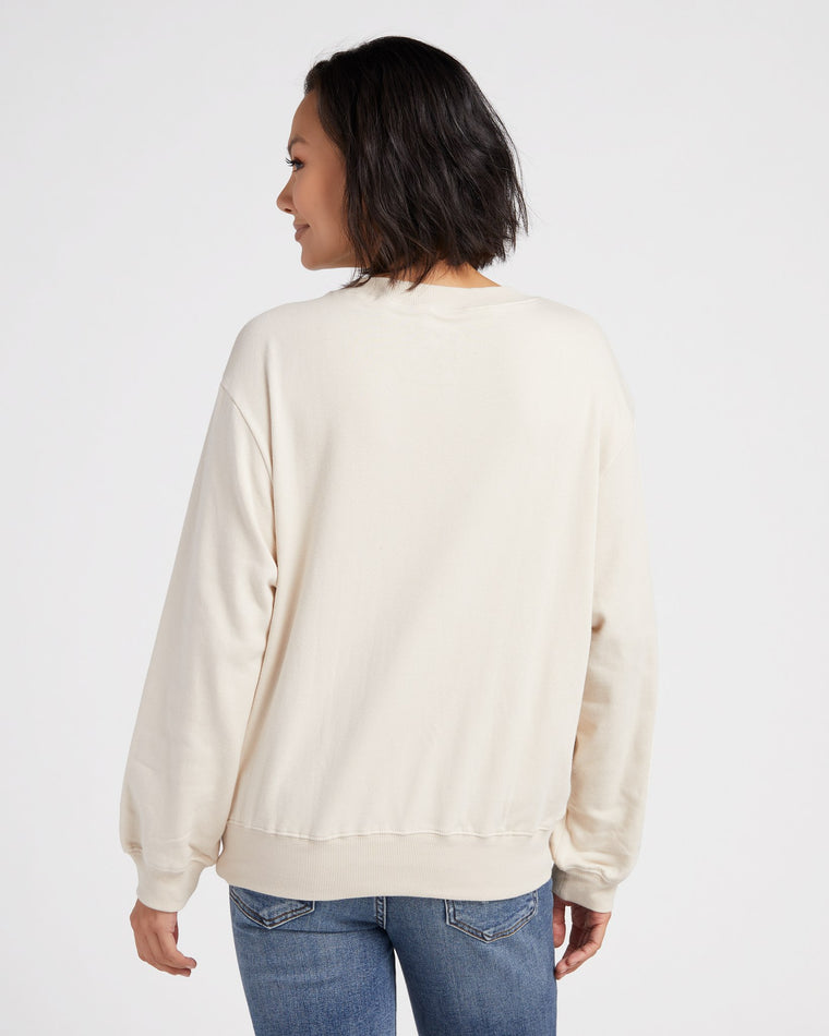 Oatmeal $|& Chaser Palm Tree Club Graphic Pullover - SOF Back