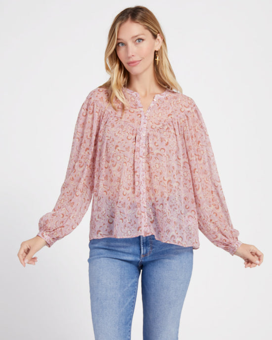 Shadow Mauve $|& Z Supply Liene Floral Top - SOF Front