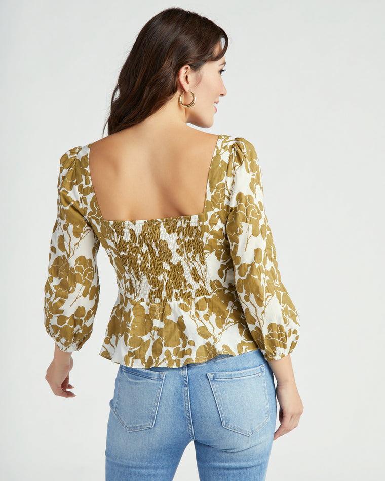 Brown White $|& Lucy Paris Cleo Button Top - SOF Back