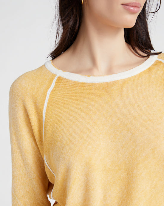 Mustard $|& Carre Noir Washed Crewneck Sweater - SOF Detail