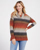 Long Sleeve Striped Cowl Neck Top
