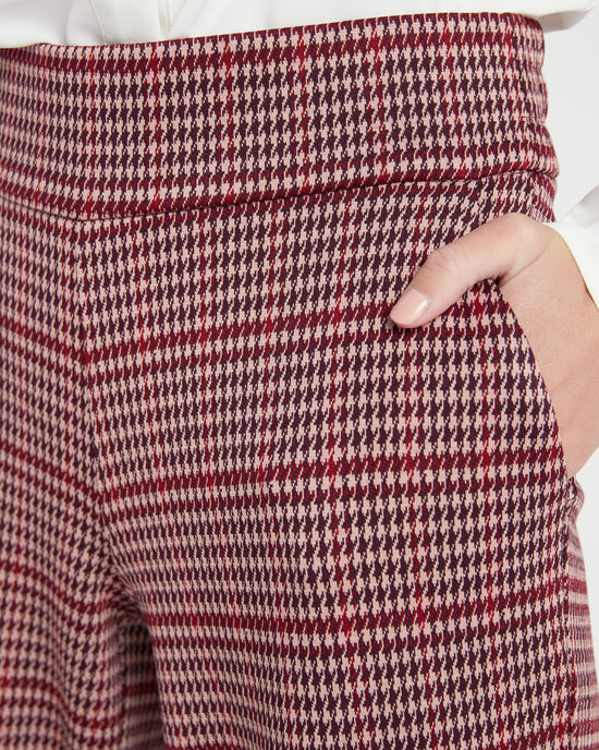 Mulberry Multi Houndstooth Pink $|& Liverpool Mabel Wide Leg Pant - SOF Detail