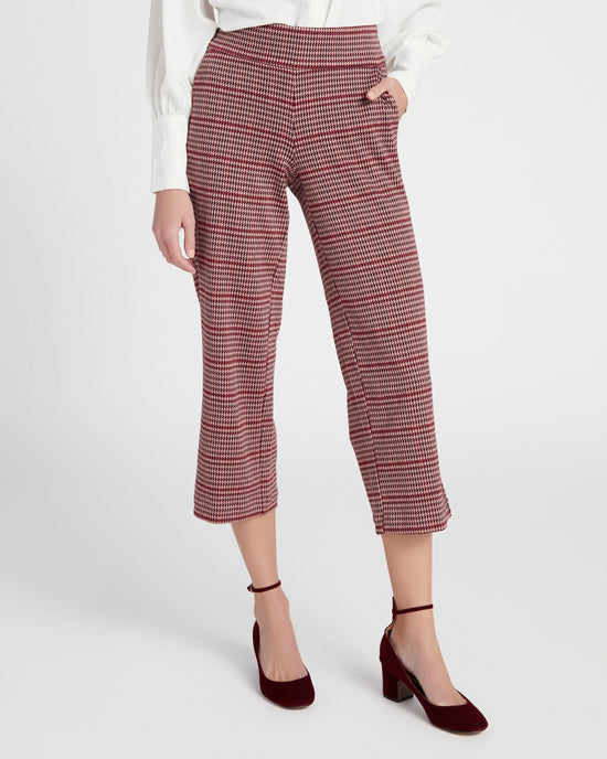 Mulberry Multi Houndstooth Pink $|& Liverpool Mabel Wide Leg Pant - SOF Front