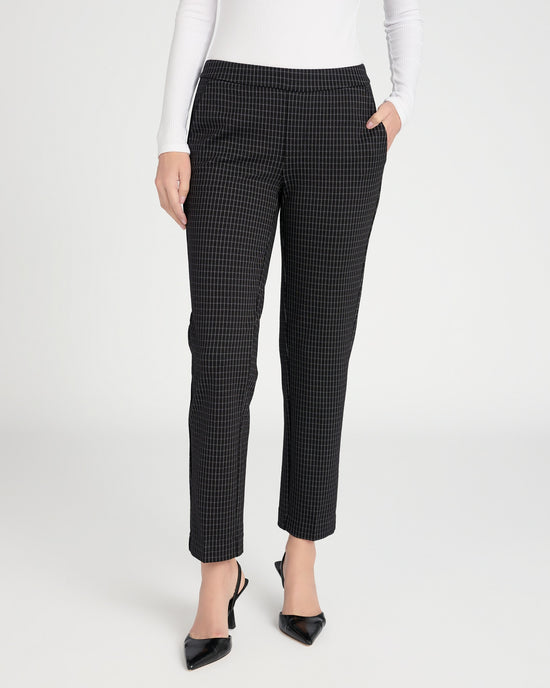 Black White Grid Plaid $|& Liverpool Kayla Pull On Trouser - SOF Front