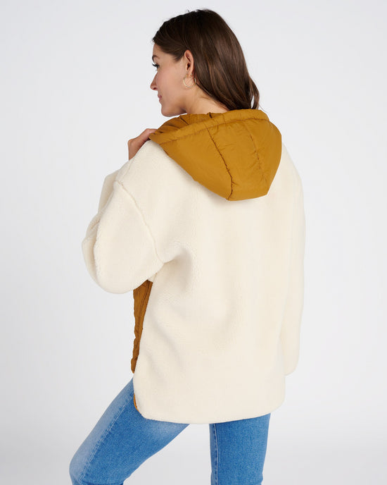 White $|& Molly Bracken Quilted Sherpa Hooded Jacket - SOF Back