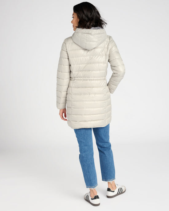 Silver $|& Kenneth Cole Hooded Packable Puffer Coat - SOF Back