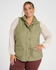 Plus Size Quilted Vest with Pockets