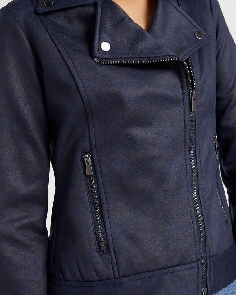 Mystic Navy $|& Liverpool Moto Jacket - SOF Detail