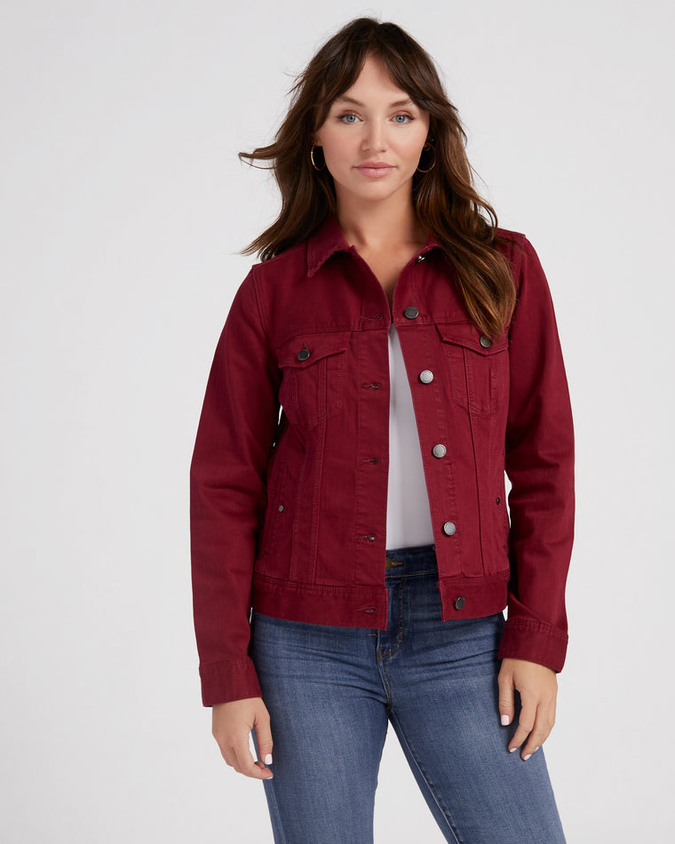 Red Velvet $|& Liverpool Classic Jean Jacket - SOF Front