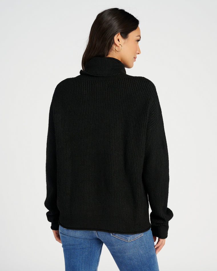 Black $|& The Normal Brand Monterosa Turtleneck Sweater - SOF Back