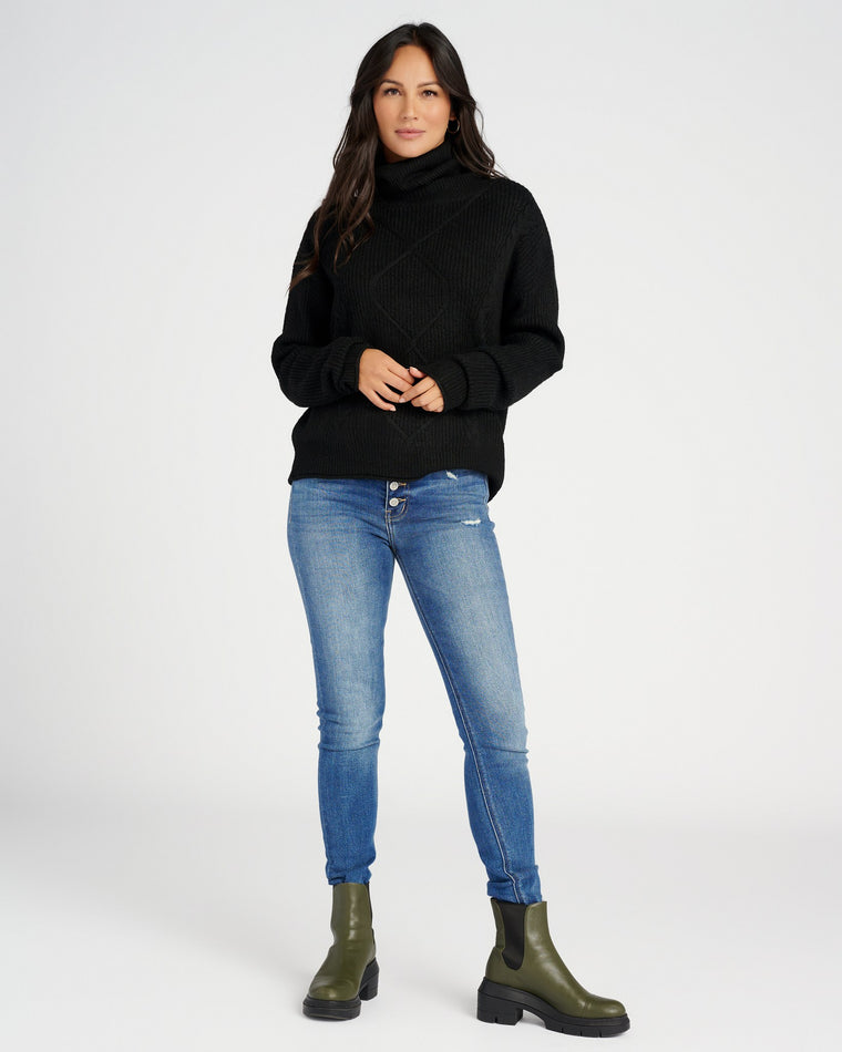 Black $|& The Normal Brand Monterosa Turtleneck Sweater - SOF Full Front