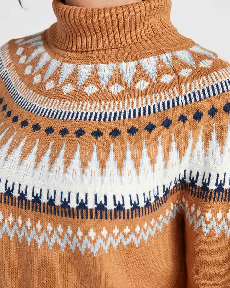 Camel $|& The Normal Brand Oslo Fairisle Sweater - SOF Detail