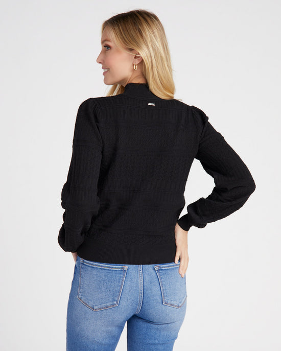 Black $|& The Normal Brand Olivia Pointelle Sweater - SOF Back