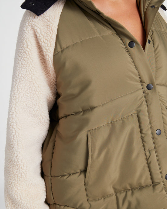 Olive $|& Saltwater Luxe Bezi Jacket - SOF Detail